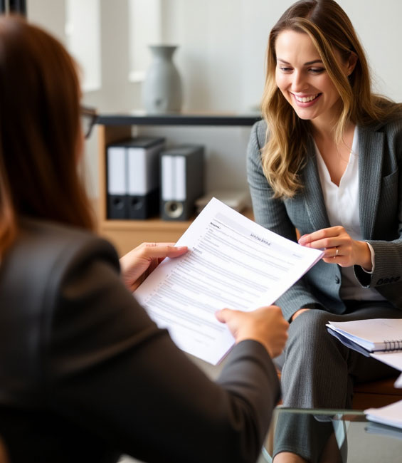 Happy fHRm clients working together in a professional setting
