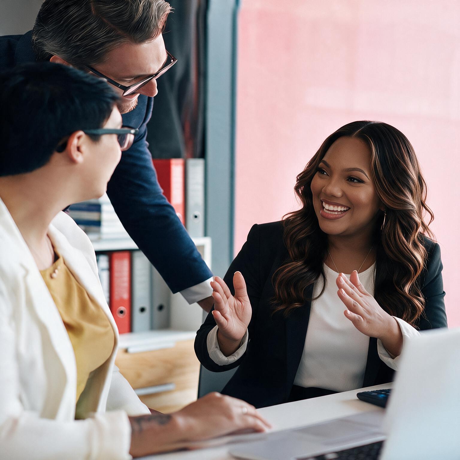 DeShaunté Freeman working with a small business team on HR strategy